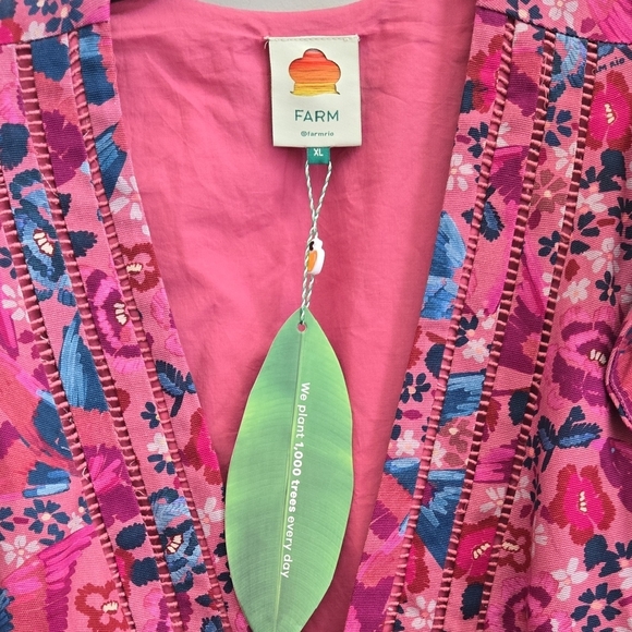 FARM Rio Vibrant Pink and Blue Floral Jumpsuit Size XL - Picture 3 of 7